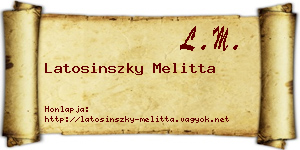 Latosinszky Melitta névjegykártya